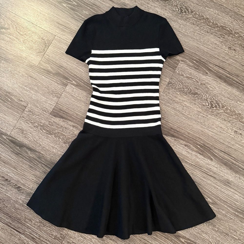 G/Fore Black White Striped Sweater Dress